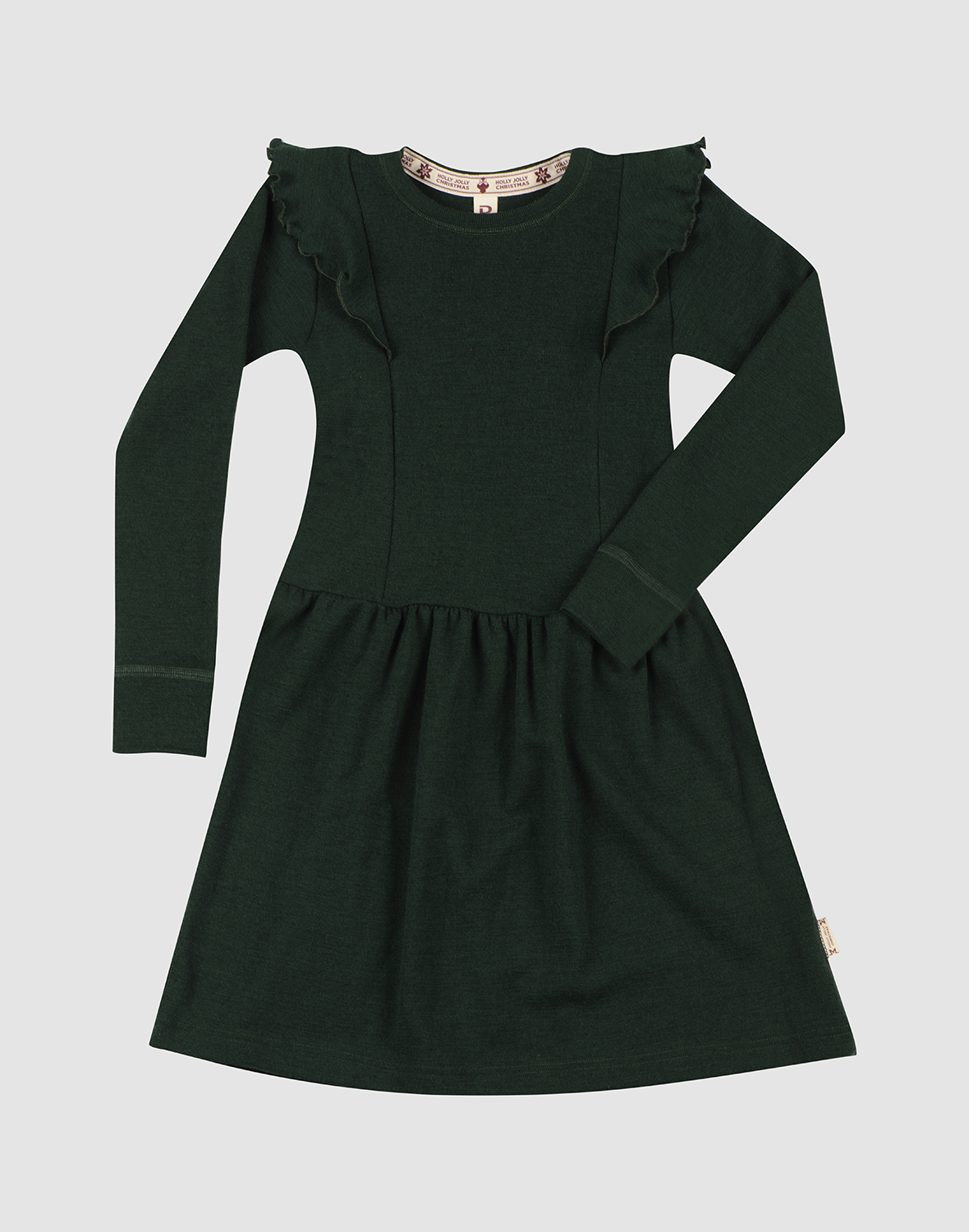 Merino wollen jurk met ruches voor kinderen