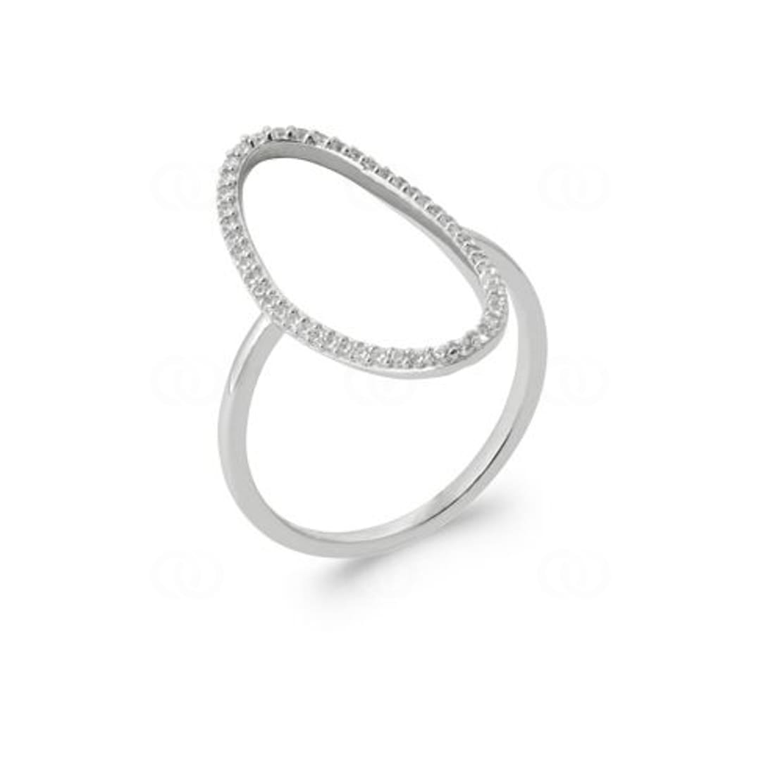 Damenring 925 Silber rhodiniert mit Zirkonia
