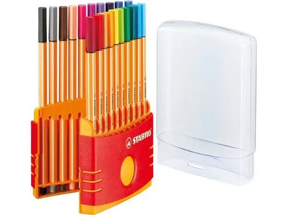 Fineliner Stabilo Point 88 Color Parade 0,4 mm - med 20 stk. ass. farver