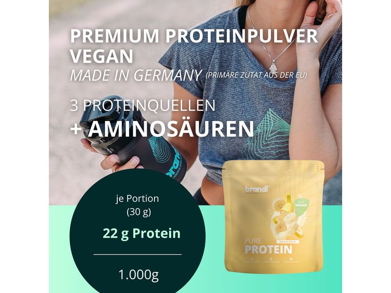 Brandl-Nutrition Pulver Pure Protein 2.0 Vegan Banane 1000 Proteinpulver