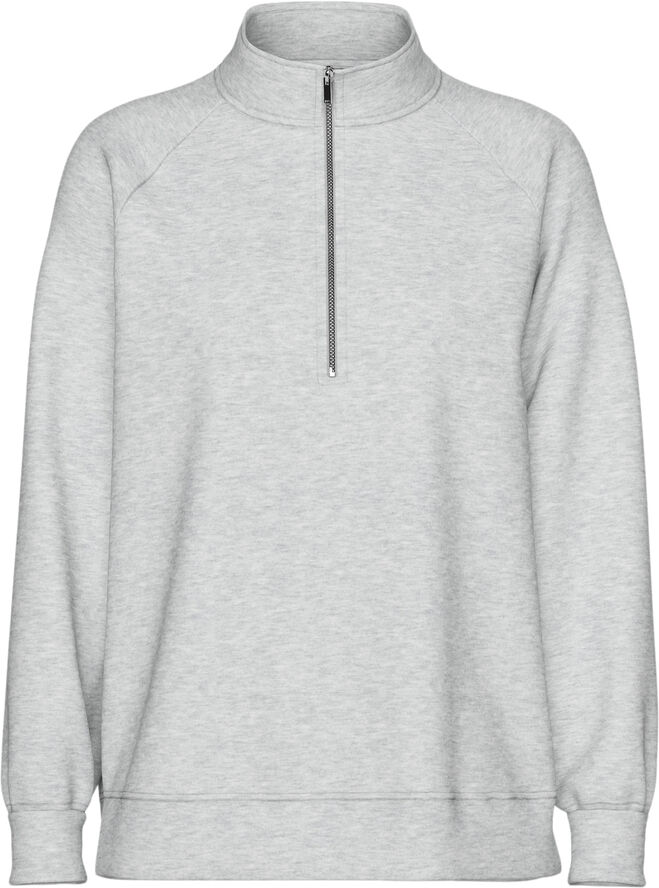 Pieces PCCHILLI LS HALF ZIP SWEAT NOOS BC Grå