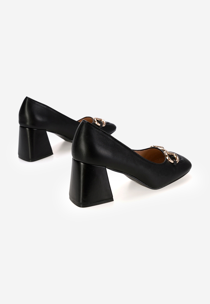 Chaussures à talon épais noirs Lexy