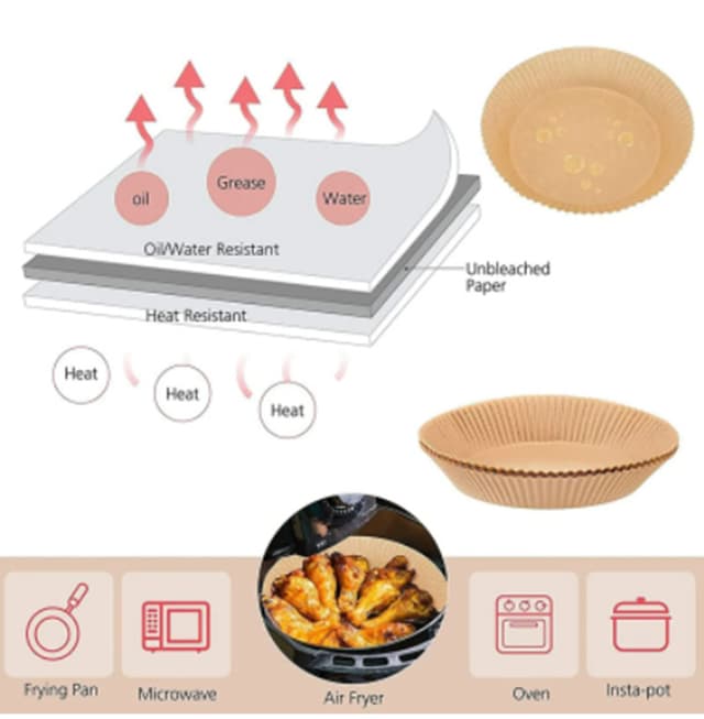 Air Fryer engangspapir til friture 30 stk Brun