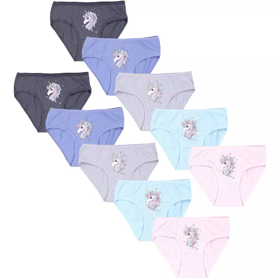 TupTam Mädchen Slips mit Aufdruck 10er Pack graublau