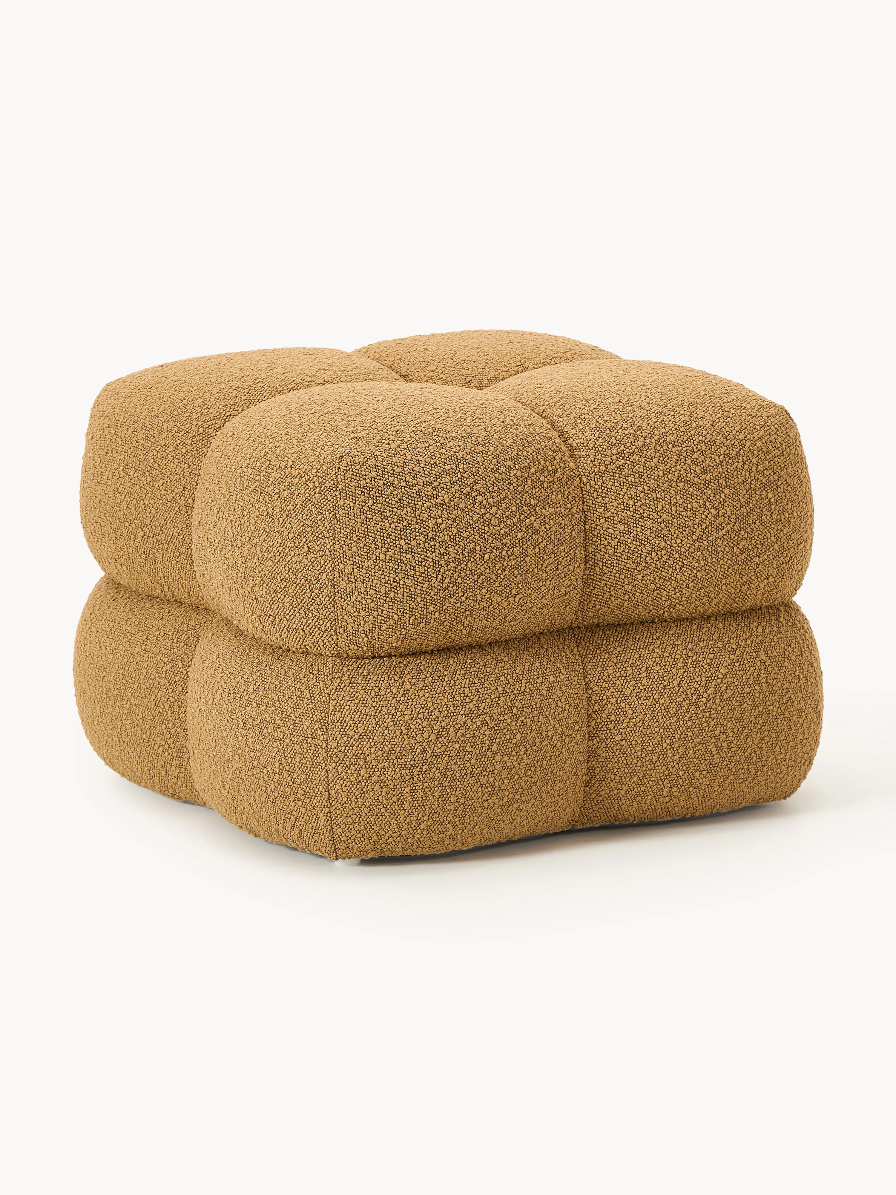 Bouclé beklede poef Ellie