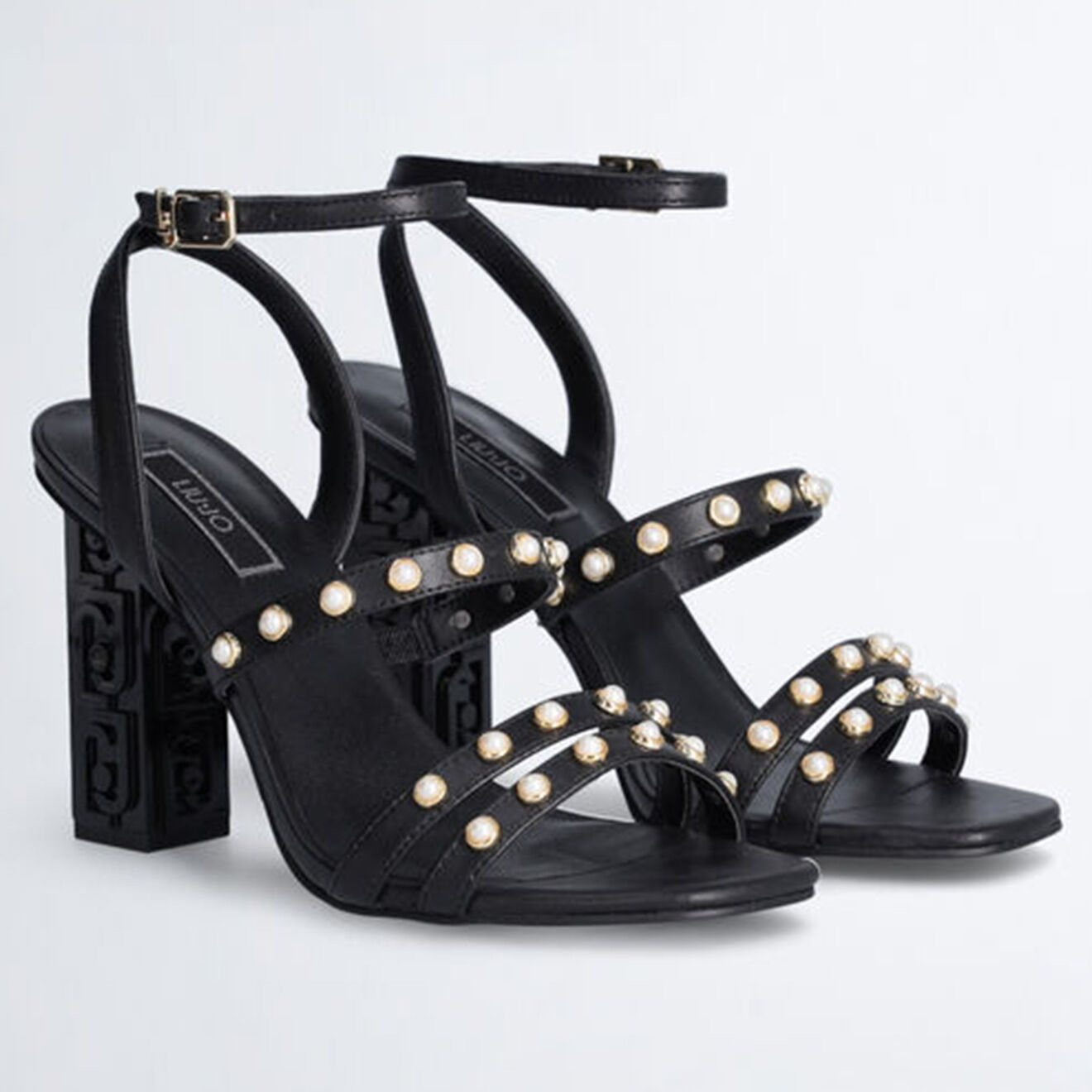 Liu-Jo Sandales en Cuir Selena noires - Talon 10 cm
