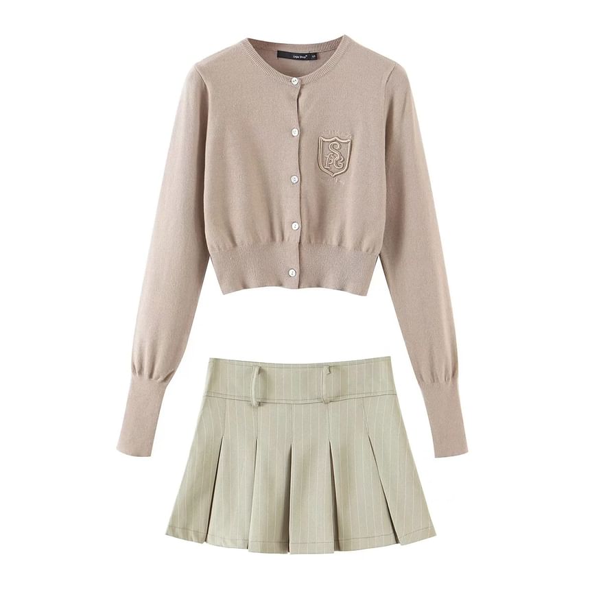 Reknovine - Gestreepte mini-plooirok met hoge taille