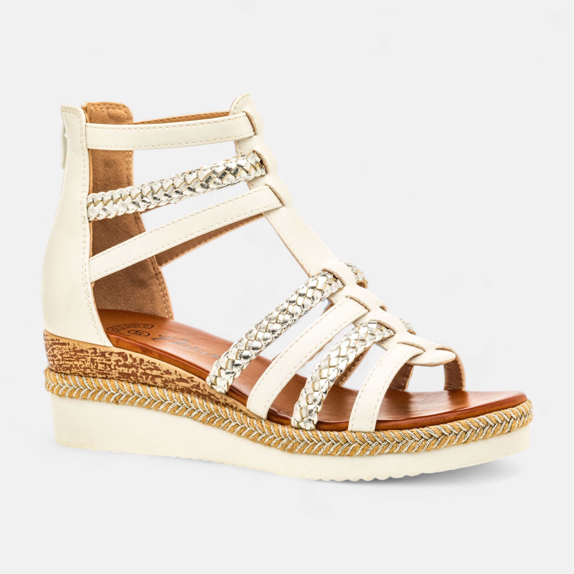 Sandales à talon compensé Femme blanc