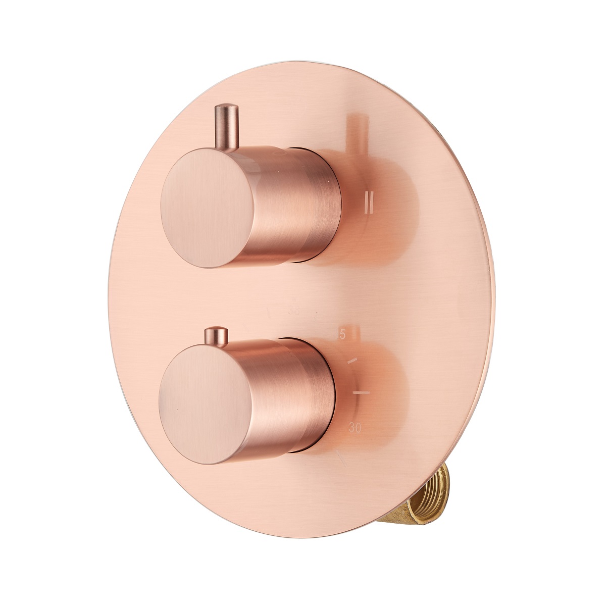 Saniclear Copper inbouw regendouche rond met 30cm hoofddouche, plafondarm en glijstang geborsteld koper