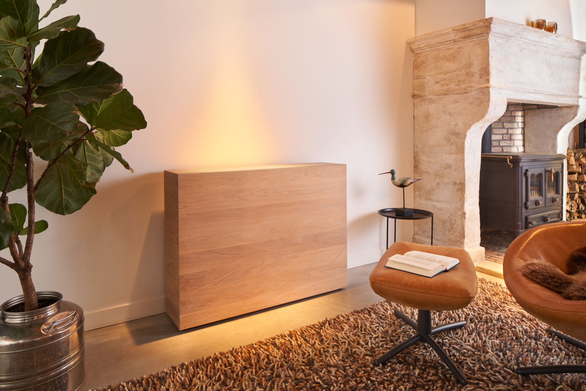 TV lift meubel Oak Box 43 inch licht