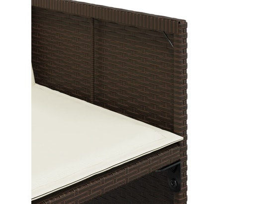 VIDAXL - Ensemble table et chaises Ensemble à manger de jardin 5 pcs et coussins marron poly ro...