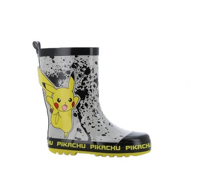 Pokemon Gummistøvler, Light Grey/Black