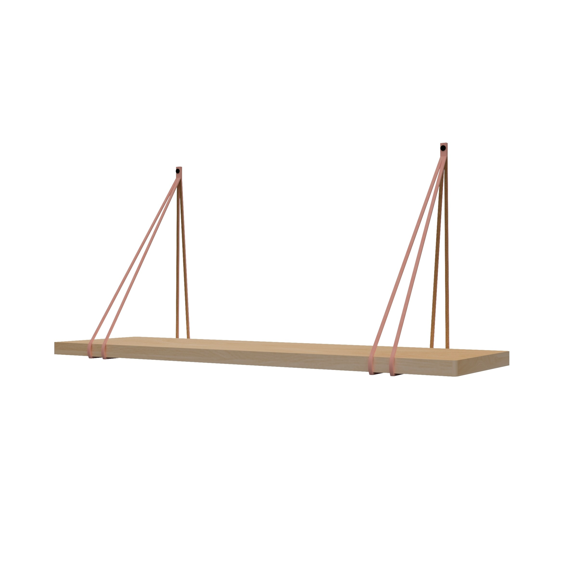 Leren split-plankdragers Zacht roze - 2 stuks