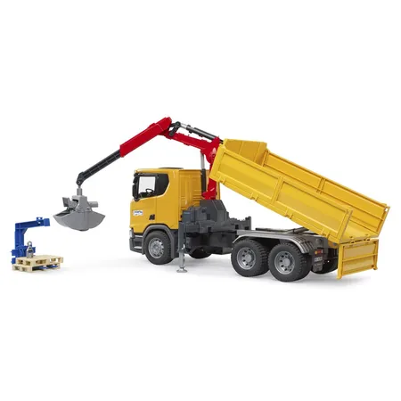 BRUDER® Scania Super 560R Baustellen- LKW Kran und 2 Paletten