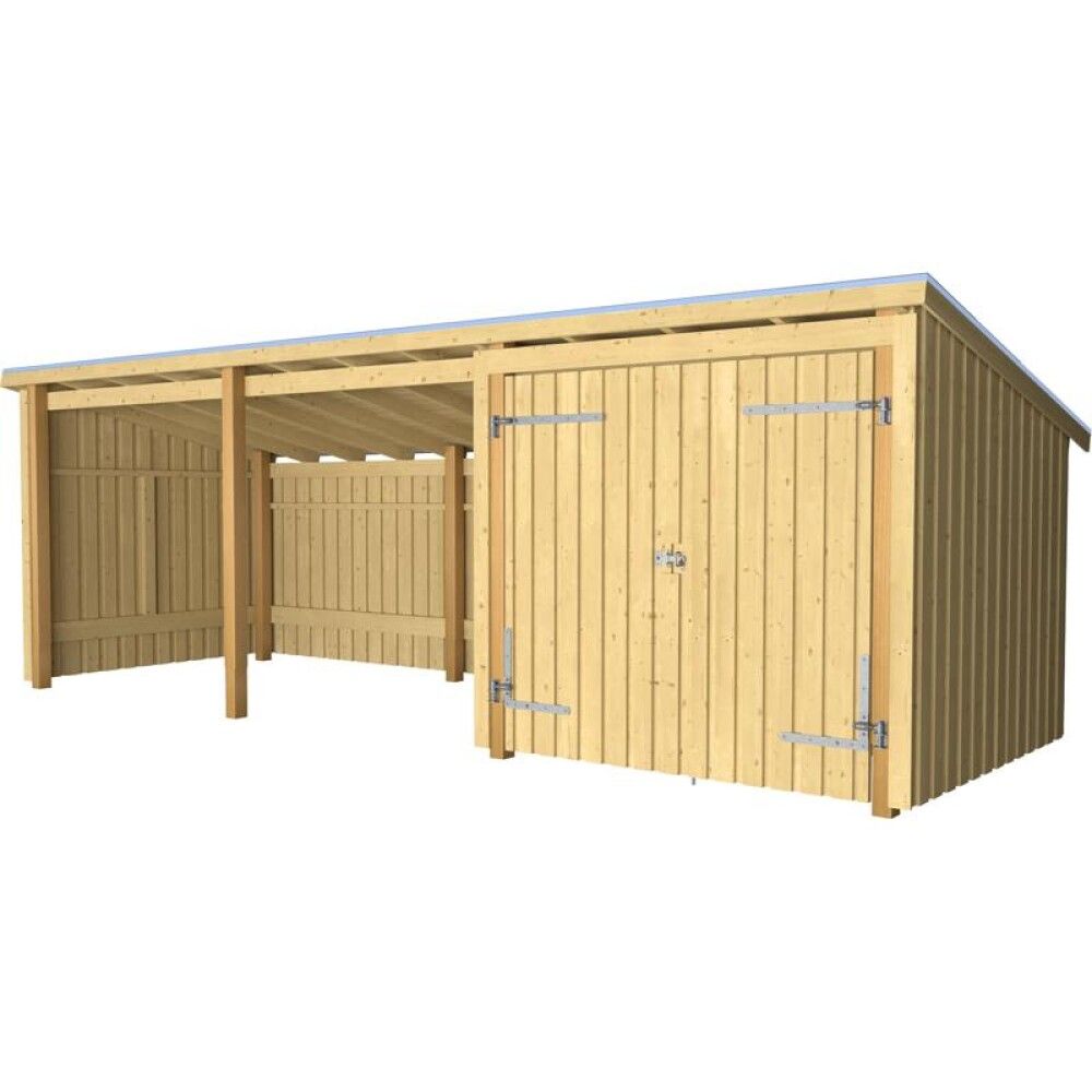 REDSKAPSBOD PLUS NORDIC MULTI INKL TAKPAPP DOBBELDØR/ÅPEN 14M²