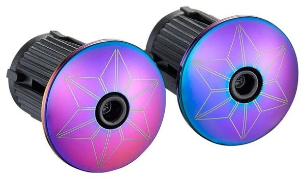 Ruban de Cintre Supacaz Bling Tape Oil Slick avec Bouchons Violet