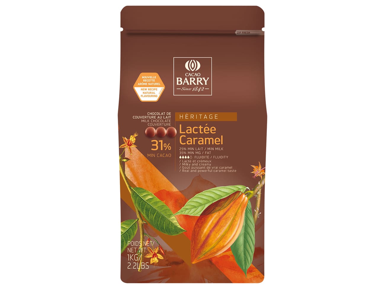 Chocolat au lait et caramel 31% - 1 kg - Cacao Barry