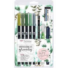 Tombow Kit pour aquarelle 'Greenery', 11 pièces