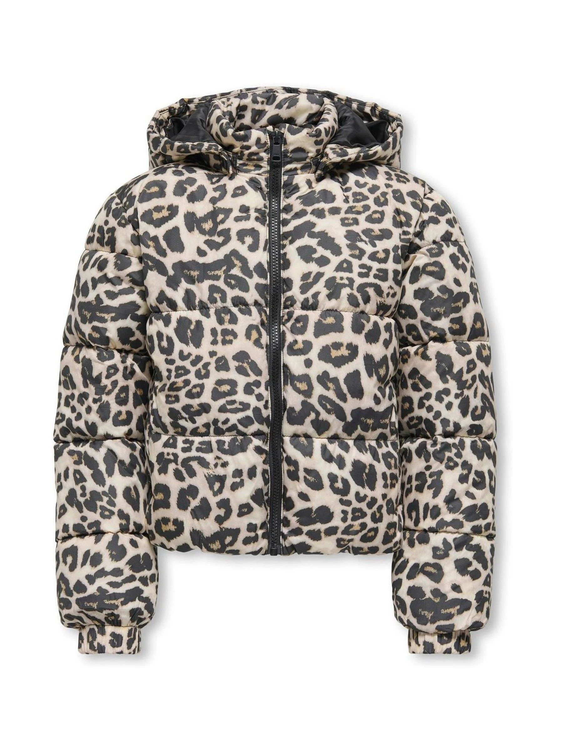 ONLY KIDS Leopard Print Puffer Brown Coat
