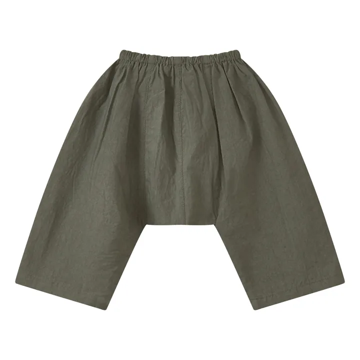 Caramel Pantalon  Linum Uni | Vert kaki