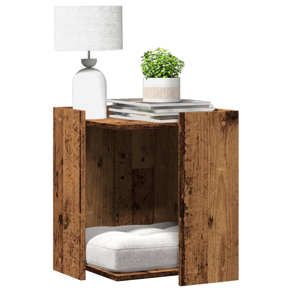 vidaXL Kattenbak antiek hout 42x42x51 cm