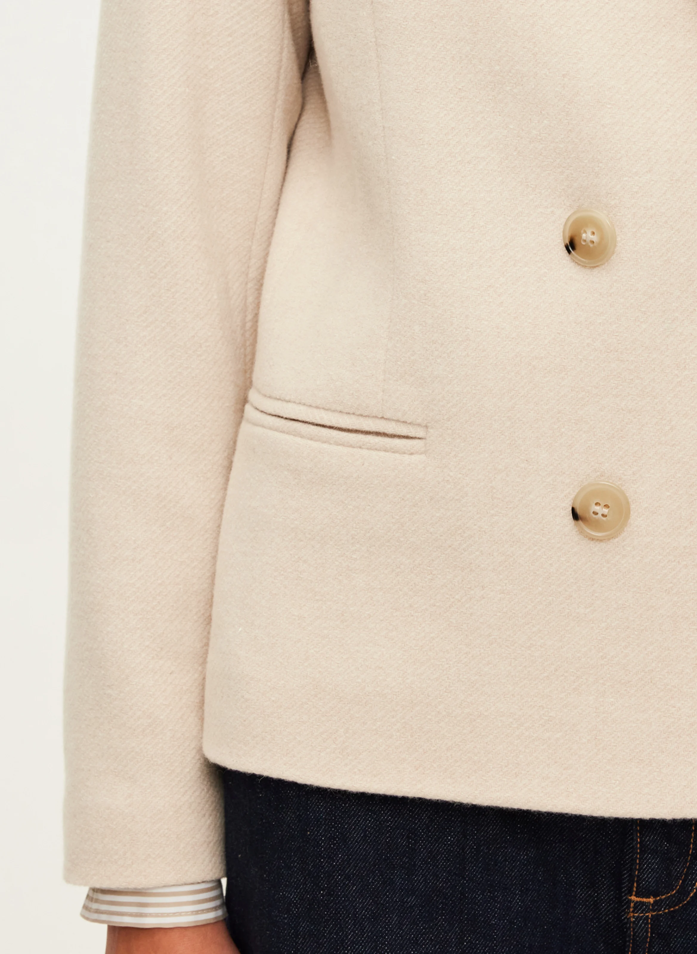 MAGALIE - Blazer boutonnage croisé en laine mélangée | Beige