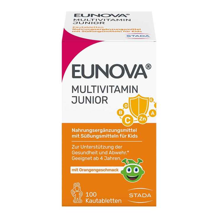 Eunova Junior Kautabletten mit Orangengeschmack, 100 St