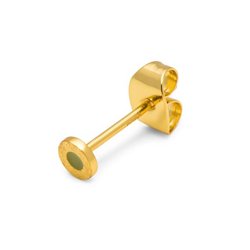 LULU Copenhagen Circle Small Ørering, Willow Green/Gold Plated
