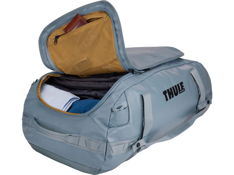 Thule Duffle Bag Chasm 70 l, Pond Gray Reisetasche und Rucksack in einem
