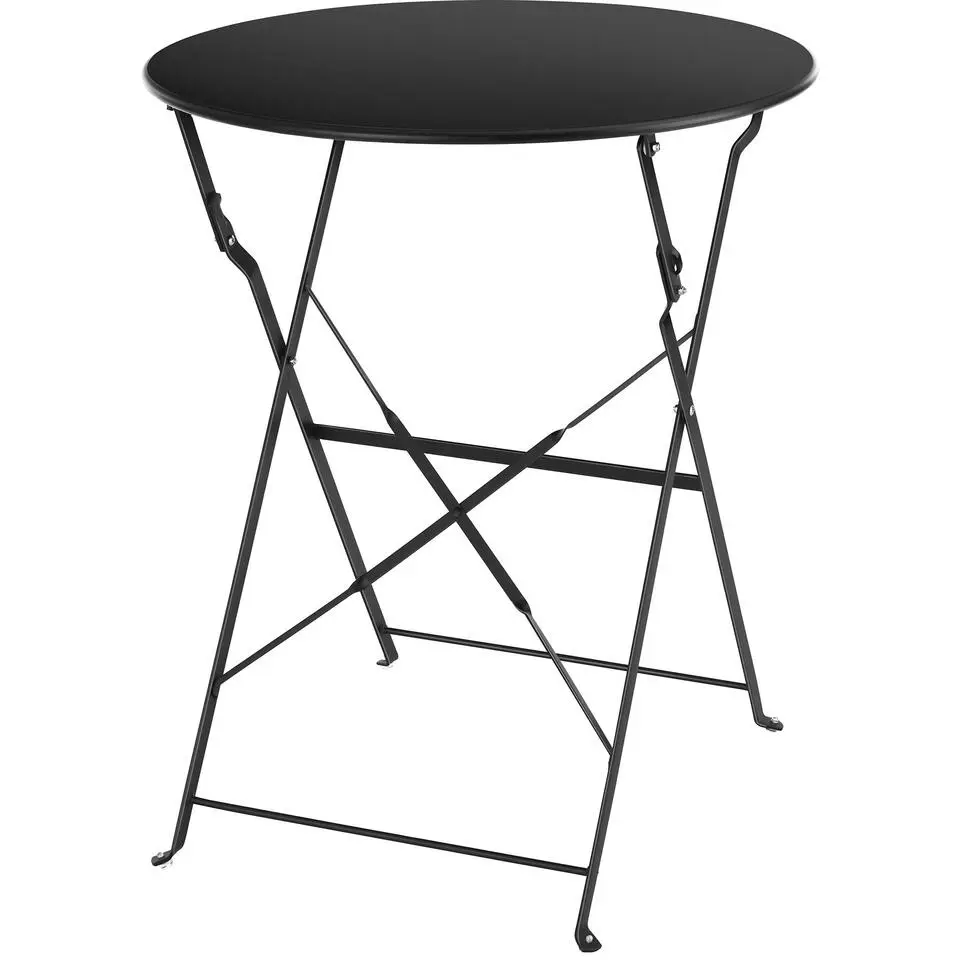 tectake Bistrotafel set Frieda, inklapbaar voor 2 personen, Zwart