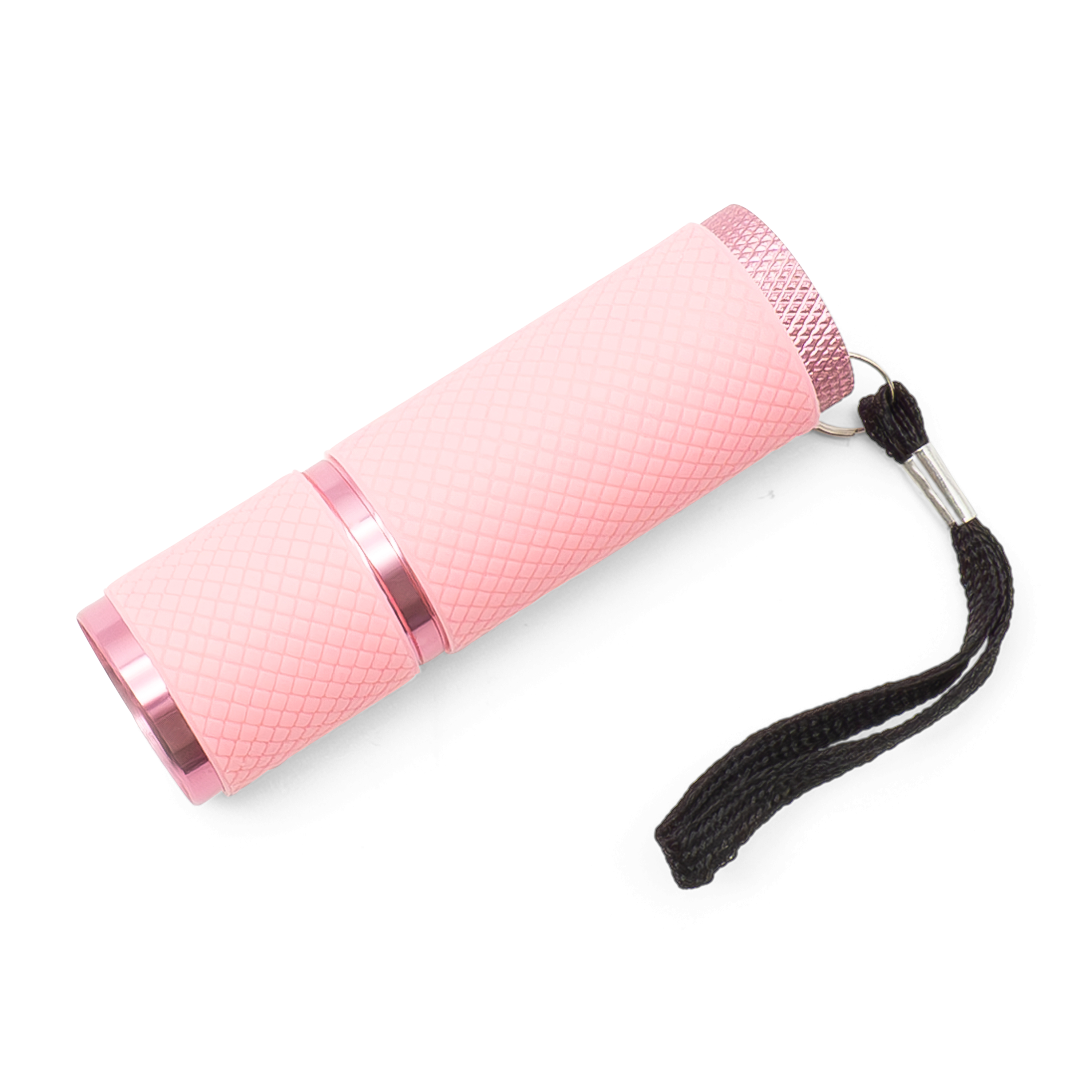 Mini Aluminium UV Taschenlampe mit LED Schwarzlicht Lampe mit Handschlaufe (Batteriebetrieben) - Rosa