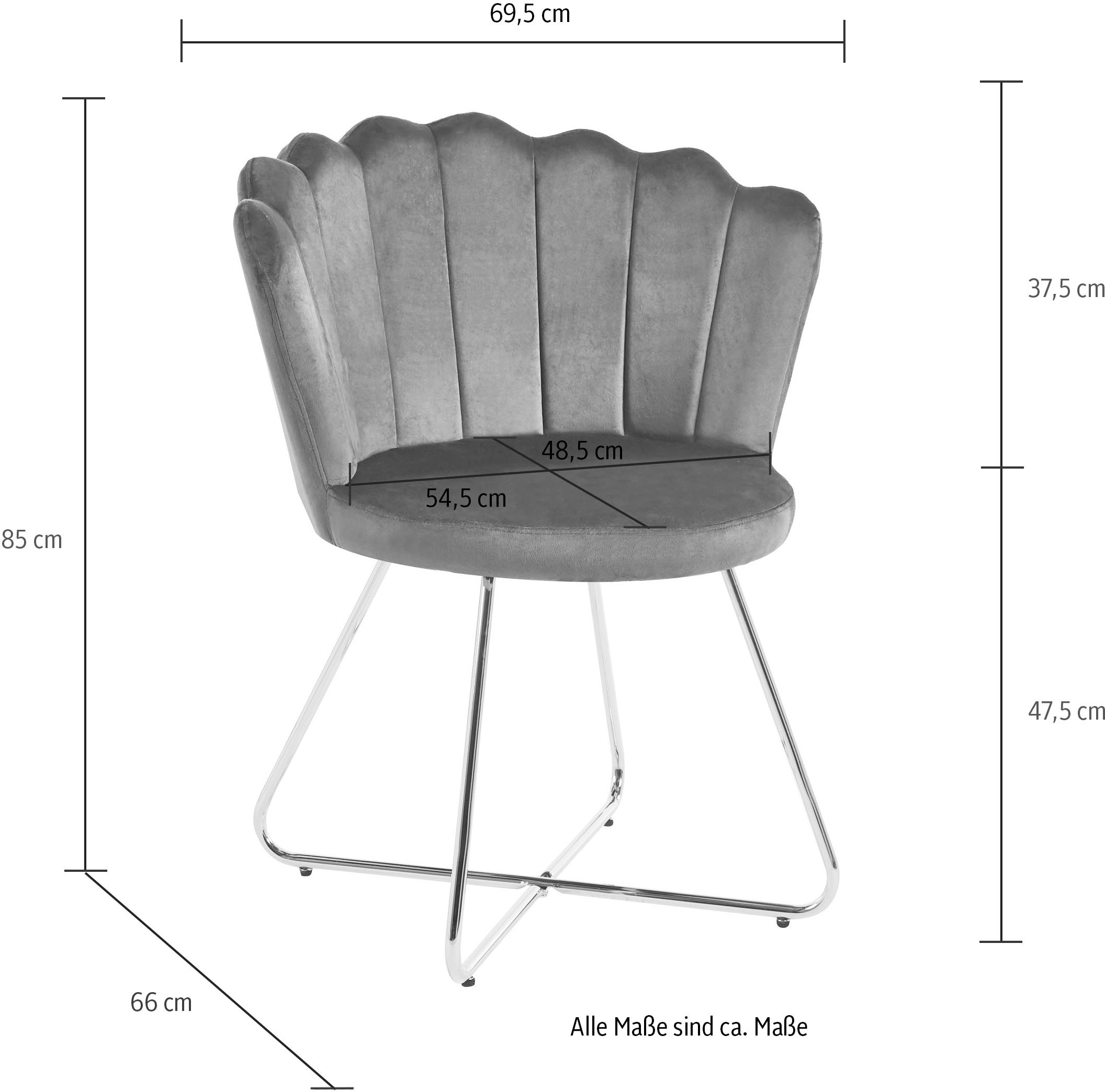 SalesFever Polsterstuhl »Komfortabler Stuhl im eleganten Design« (Set) 2 Stk.Muschel-Design