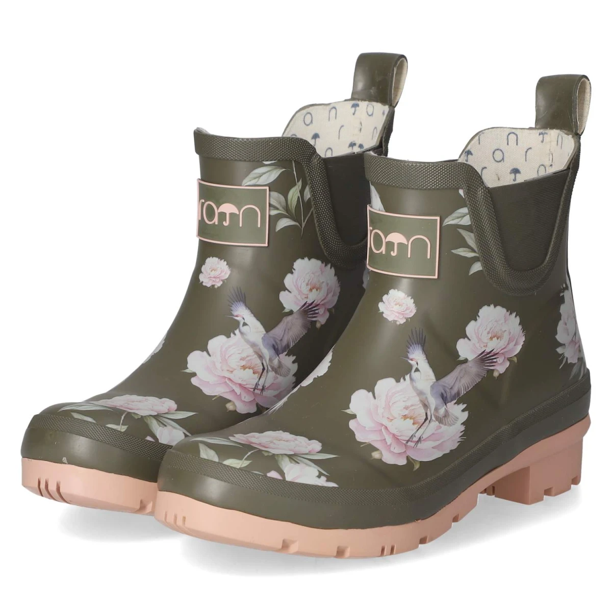 RajnGummistiefel PEONY - Kaki-Pink