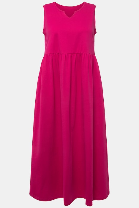 Jerseykleid, A-Linie, Tunika-Ausschnitt, ärmellos