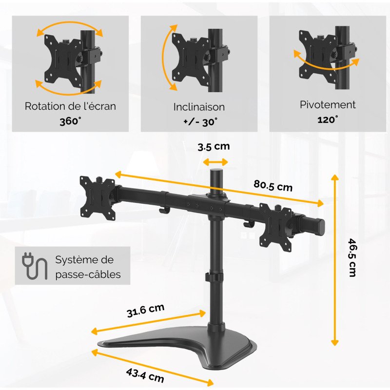 Bras support-écran double Seasa Fellowes