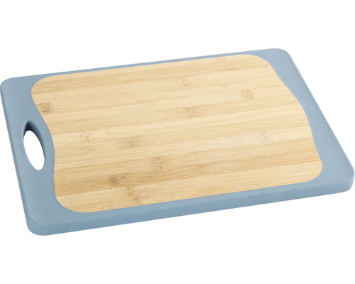 Wenko Kombi M snijplank, 28,5 x 20 cm, wit/blauw/bamboe