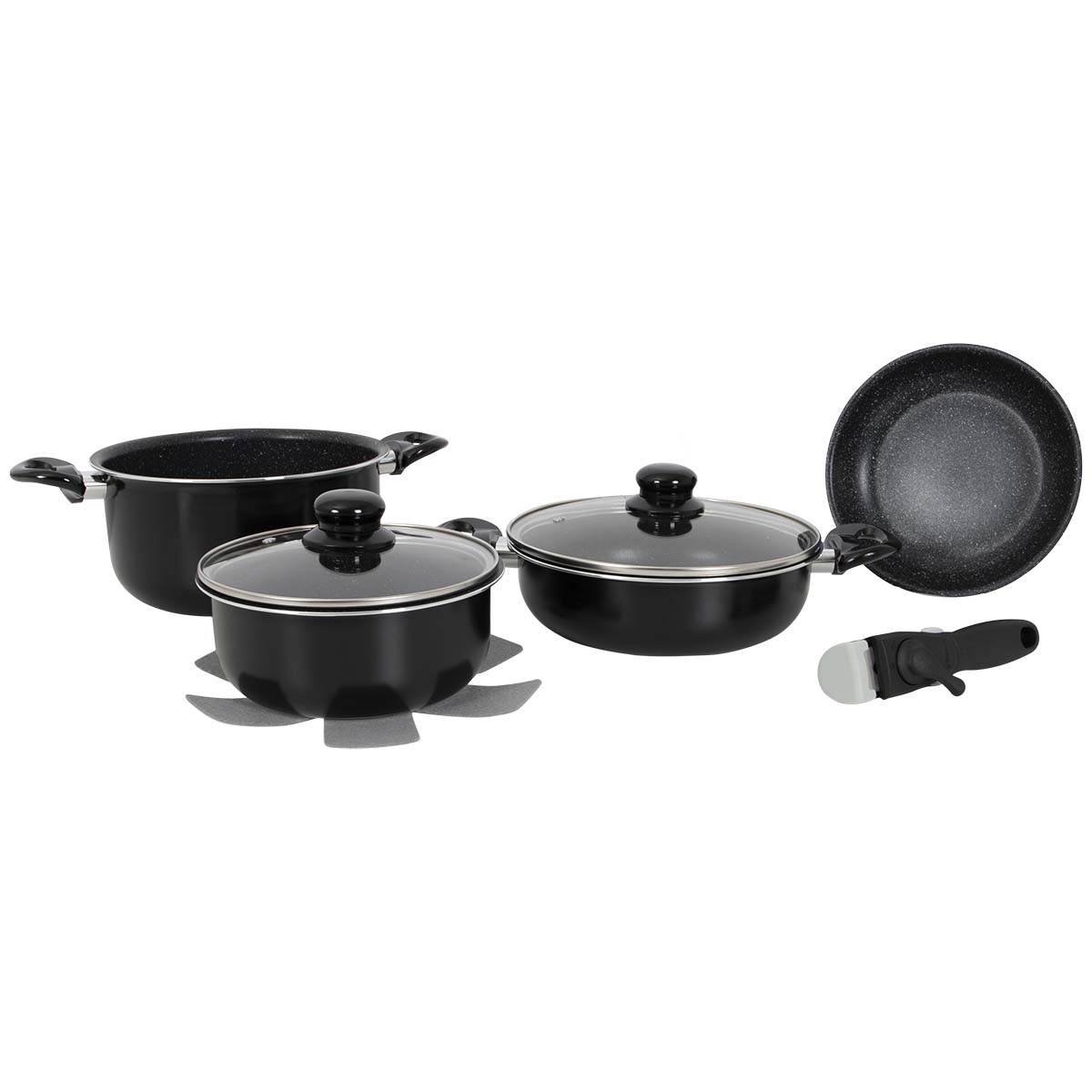 Gimex 7-delig inductie pannenset - Black