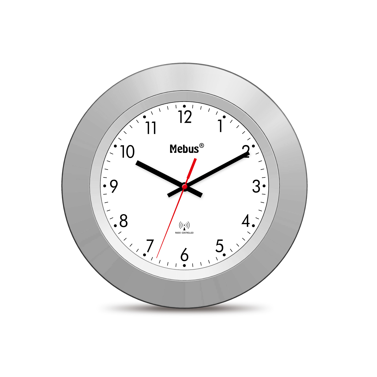 Funk-Wanduhr - silber -Ø 30 cm