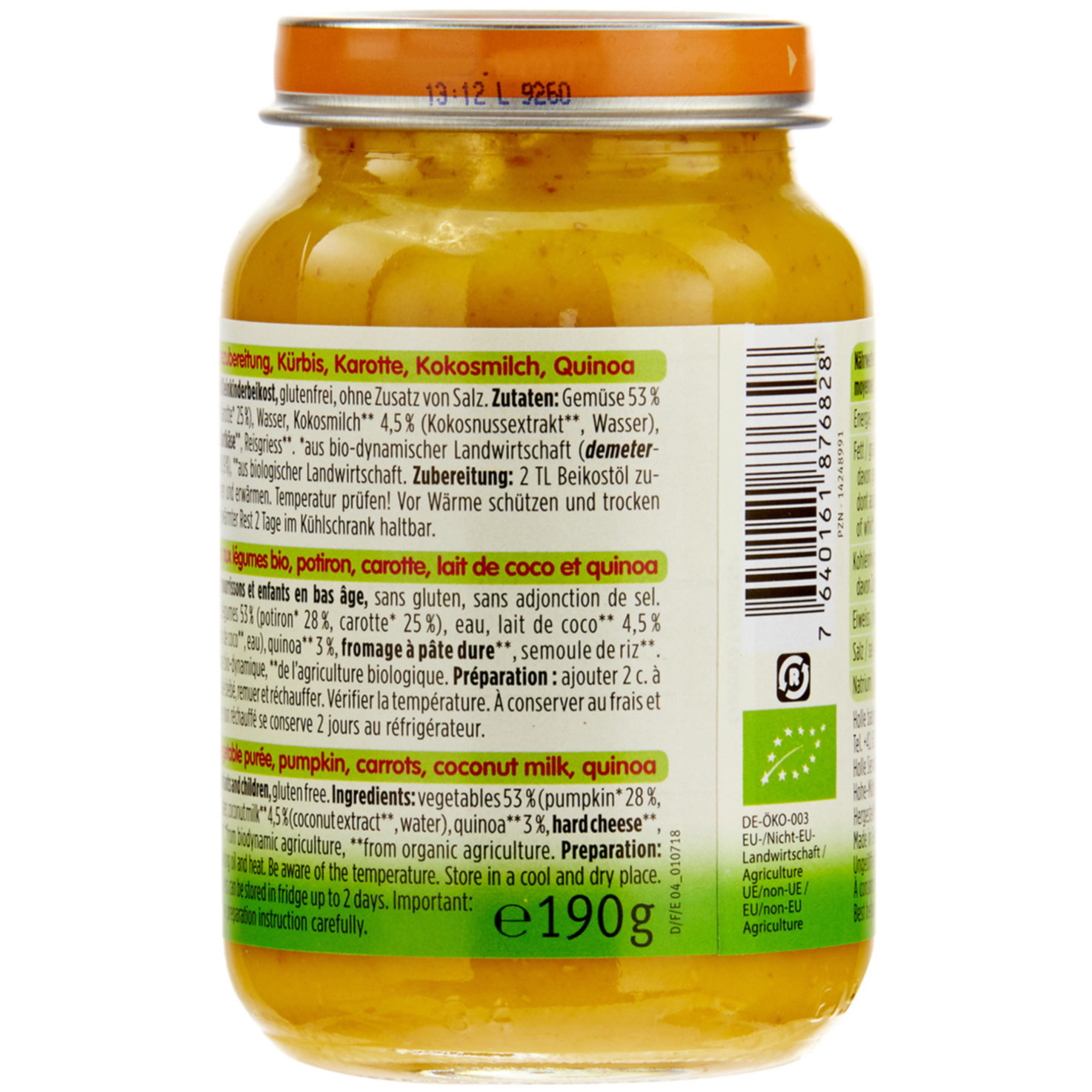 Holle Demeter Bio Veggie Curry 6+ Monate
