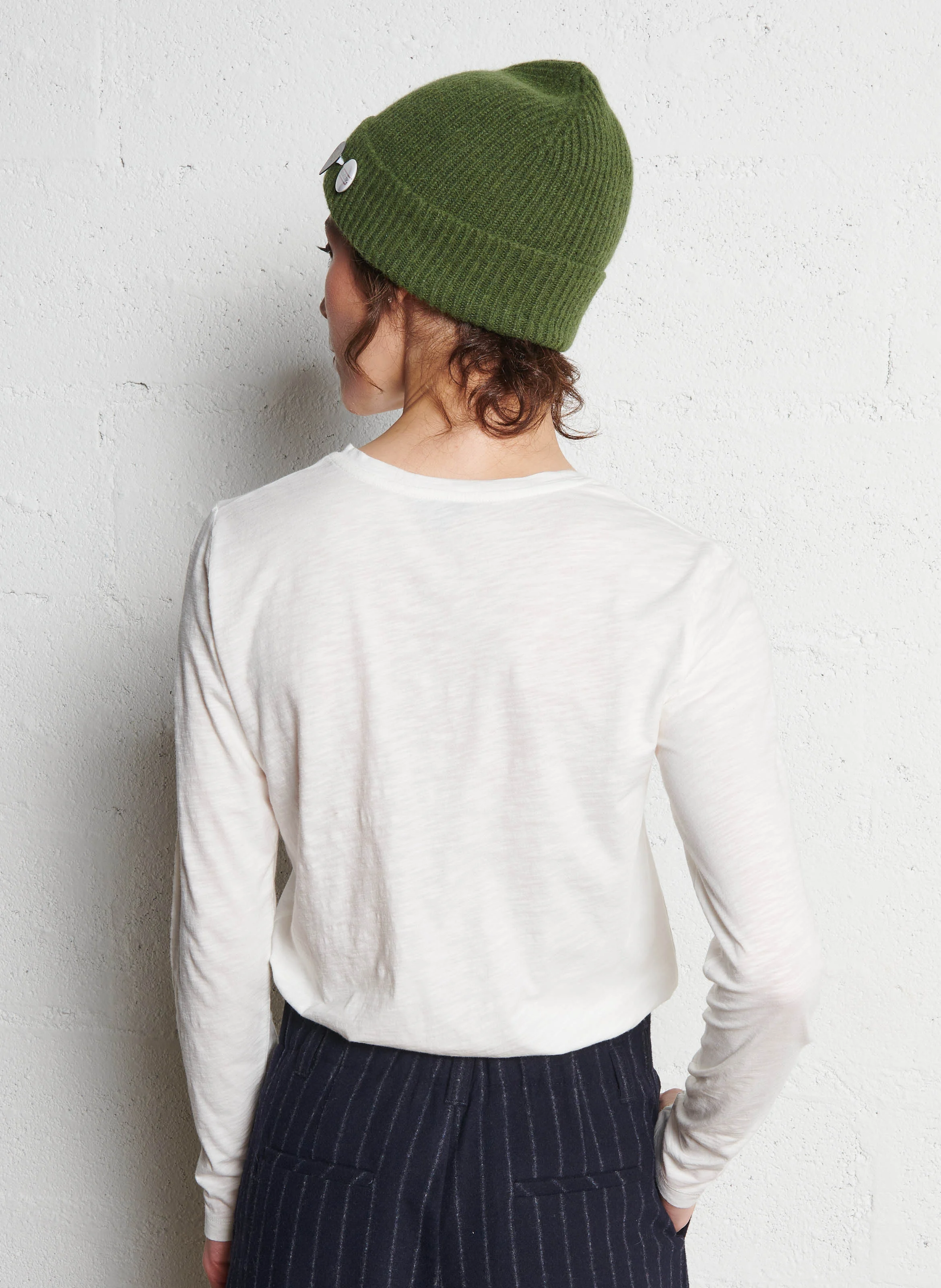 PERNILLE - Tee-shirt droit col rond en coton | Blanc