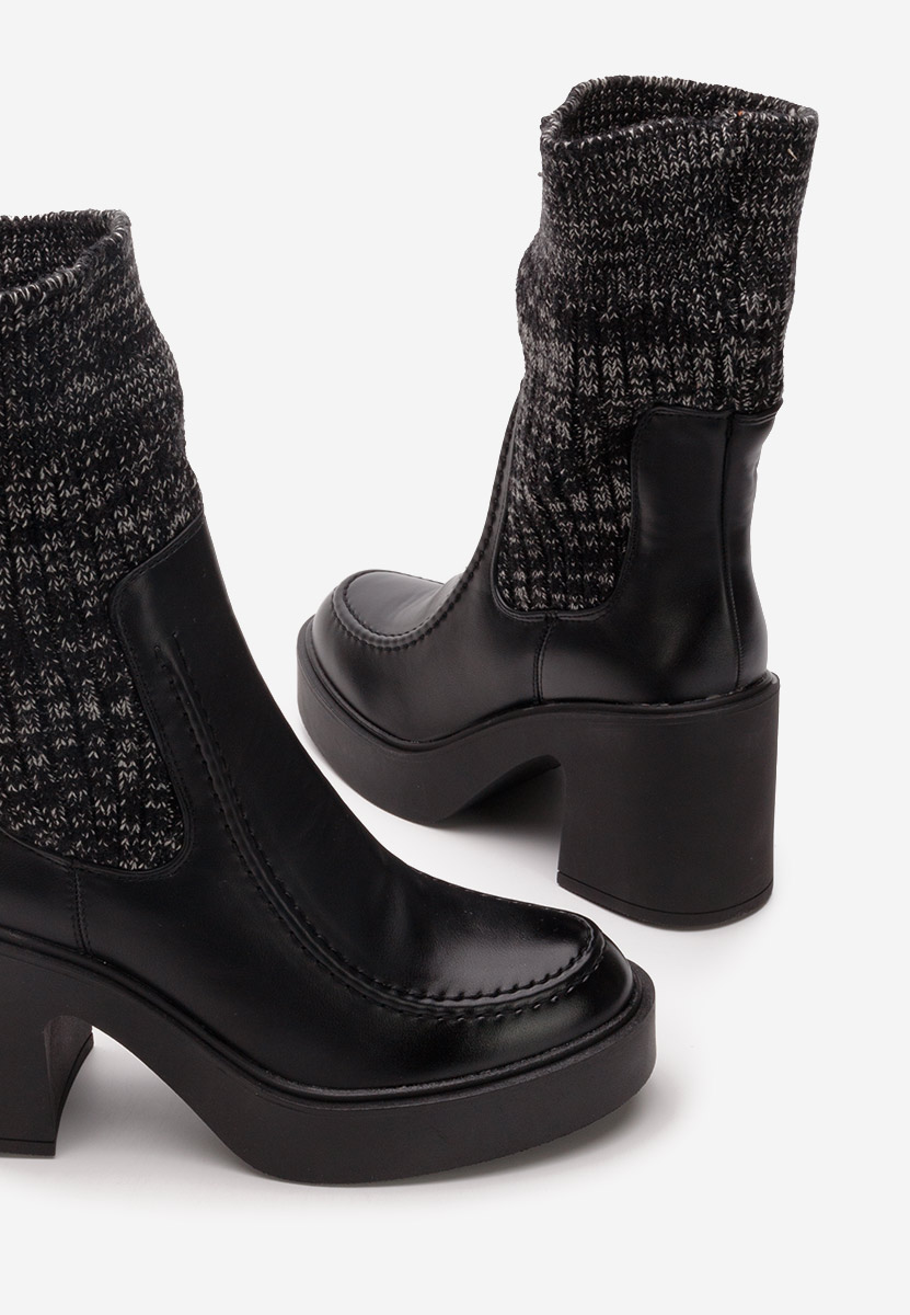 Bottines chaussettes noires Galatia