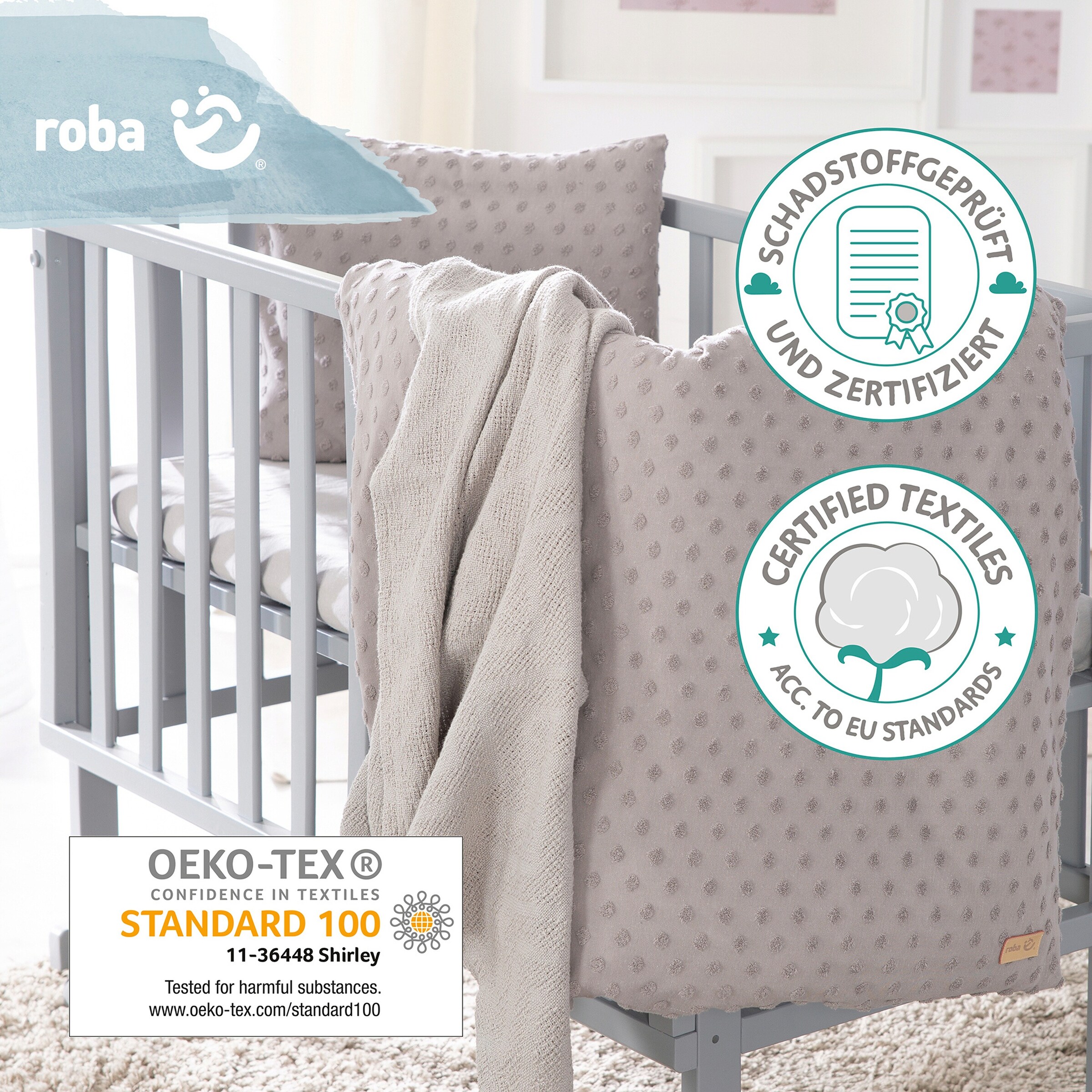 roba Geschenkset BIO-Jersey Schlafen klein Lil Planet grau