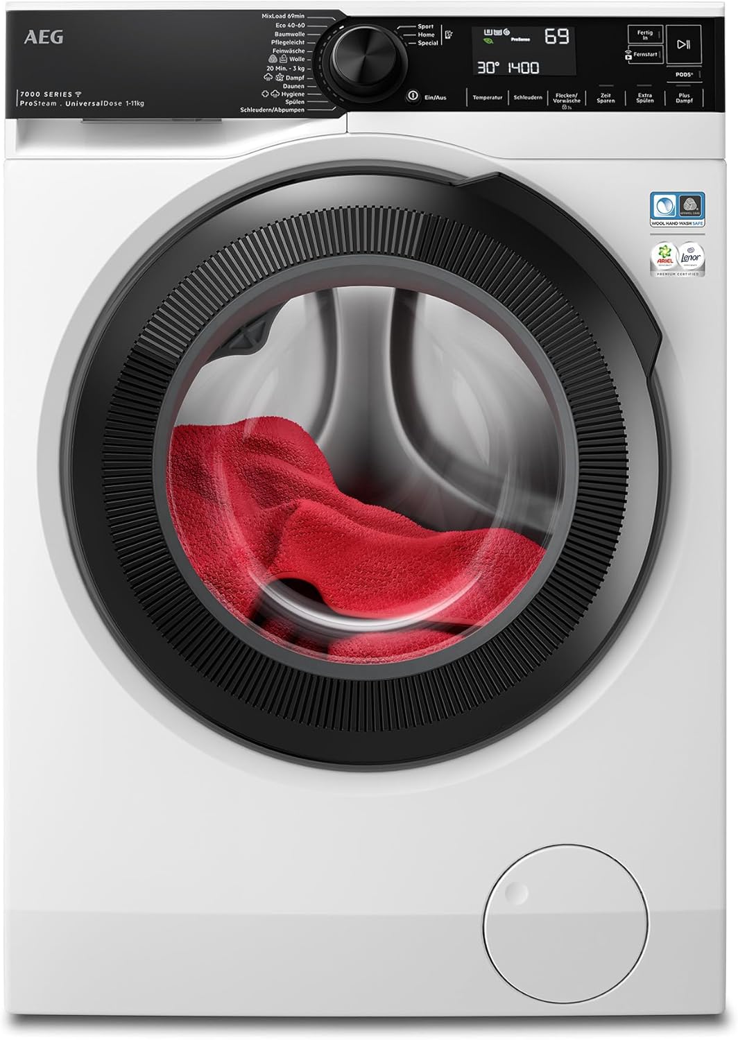 AEG LR7EW75610 WiFi Waschmaschine / Serie 7000 mit ProSteam / UniversalDose Schublade / 11,0 kg / Leise / Mengenautomatik / Nachlegefunktion / Kindersicherung / Wasserstopp / 1600 U/min