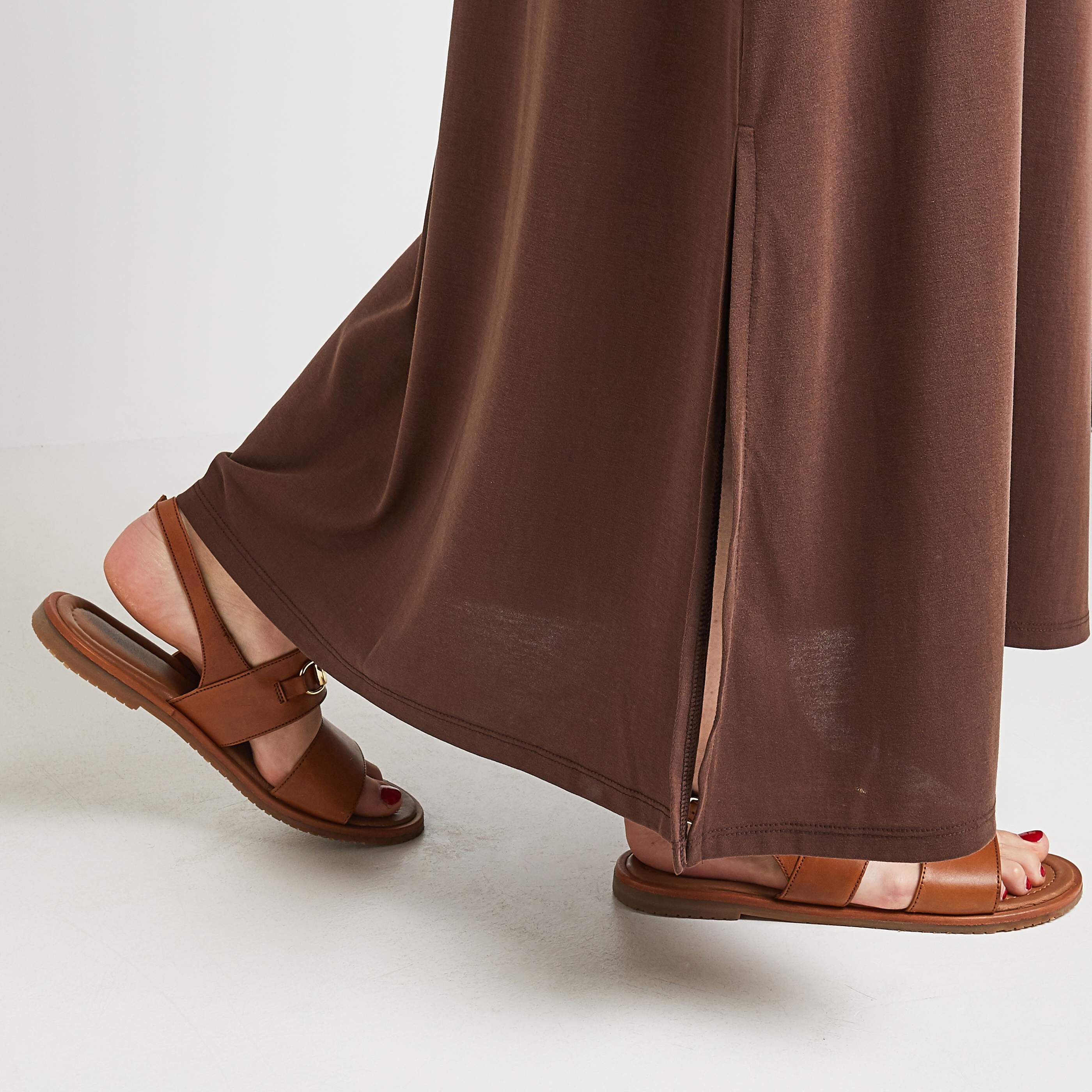 Robe tshirt longue femme - MARRON