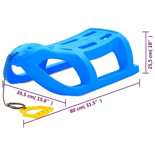 vidaXL Slede blå 80x39,5x25,5 cm polypropylen