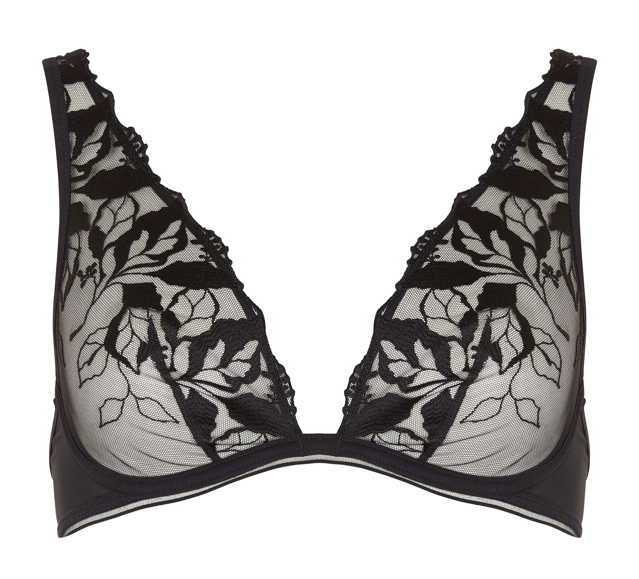 SIN - Soutien-gorge triangle avec armatures en dentelle | Noir