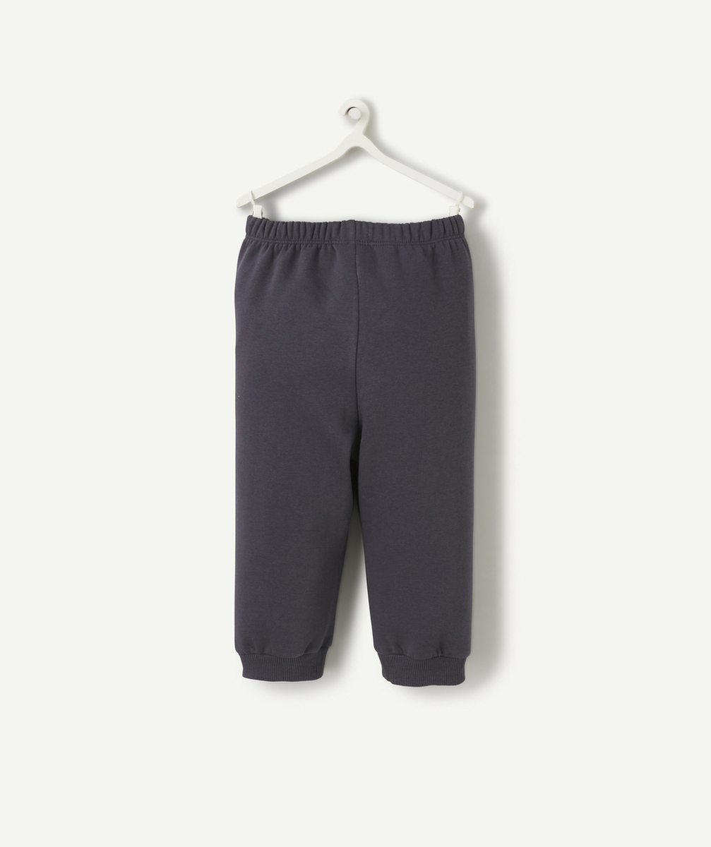 JOGGING BÉBÉ GARÇON EN FIBRES RECYCLÉES GRIS AVEC MESSAGE