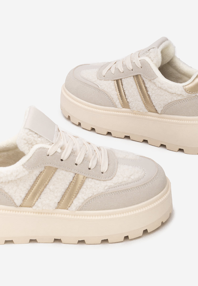 Baskets à plateforme beige Janeia