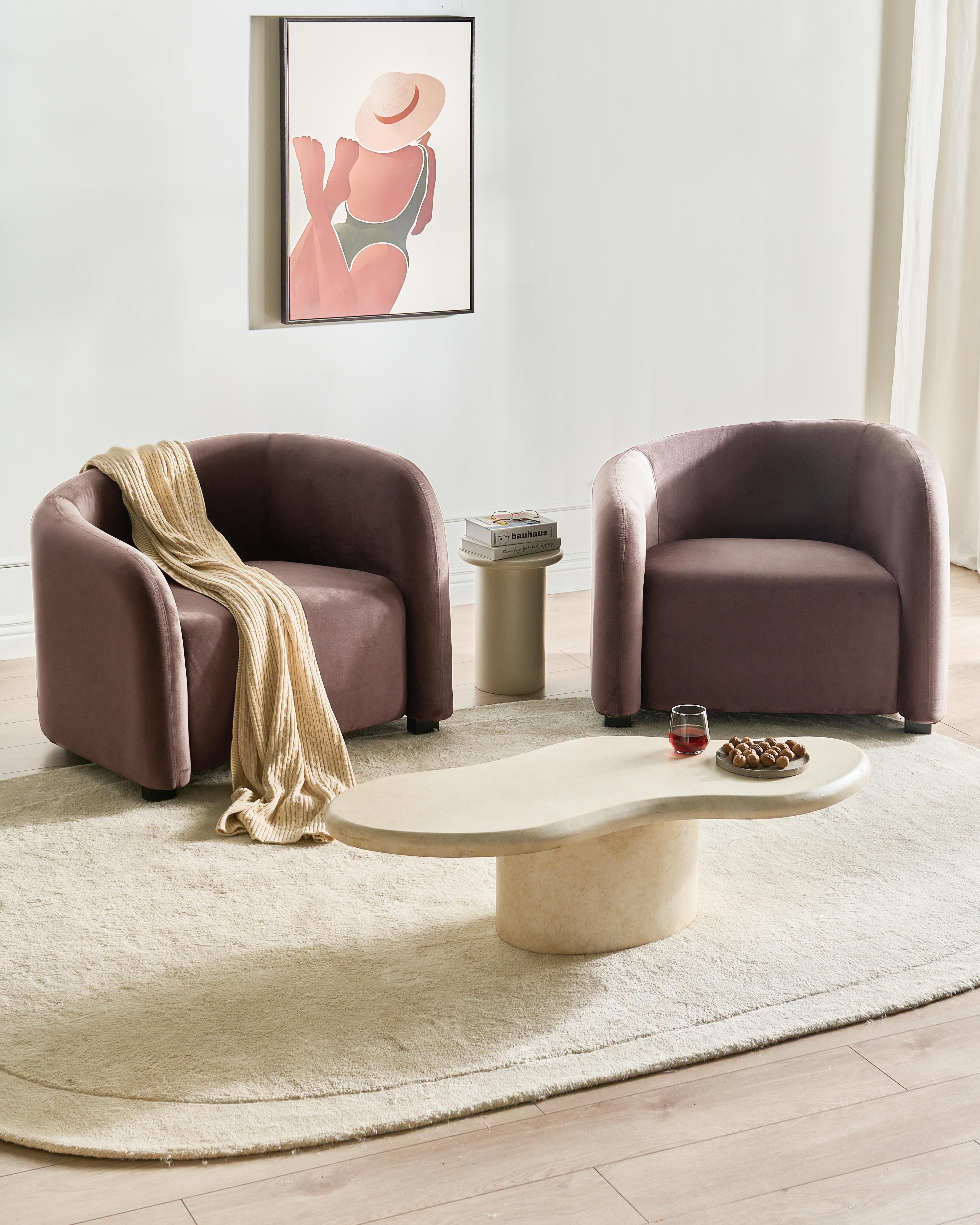 Fauteuil VELTADA Fluweel Donkerbruin