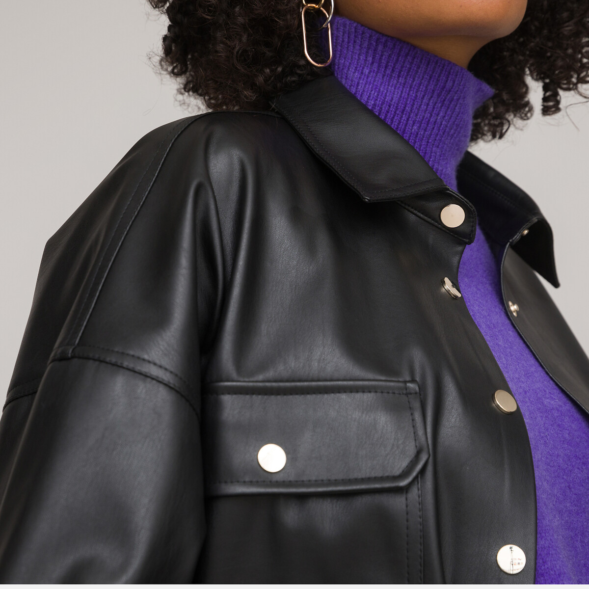 COLEÇÕES LA REDOUTE<br>Camisa de tecido sintético, modelo oversized